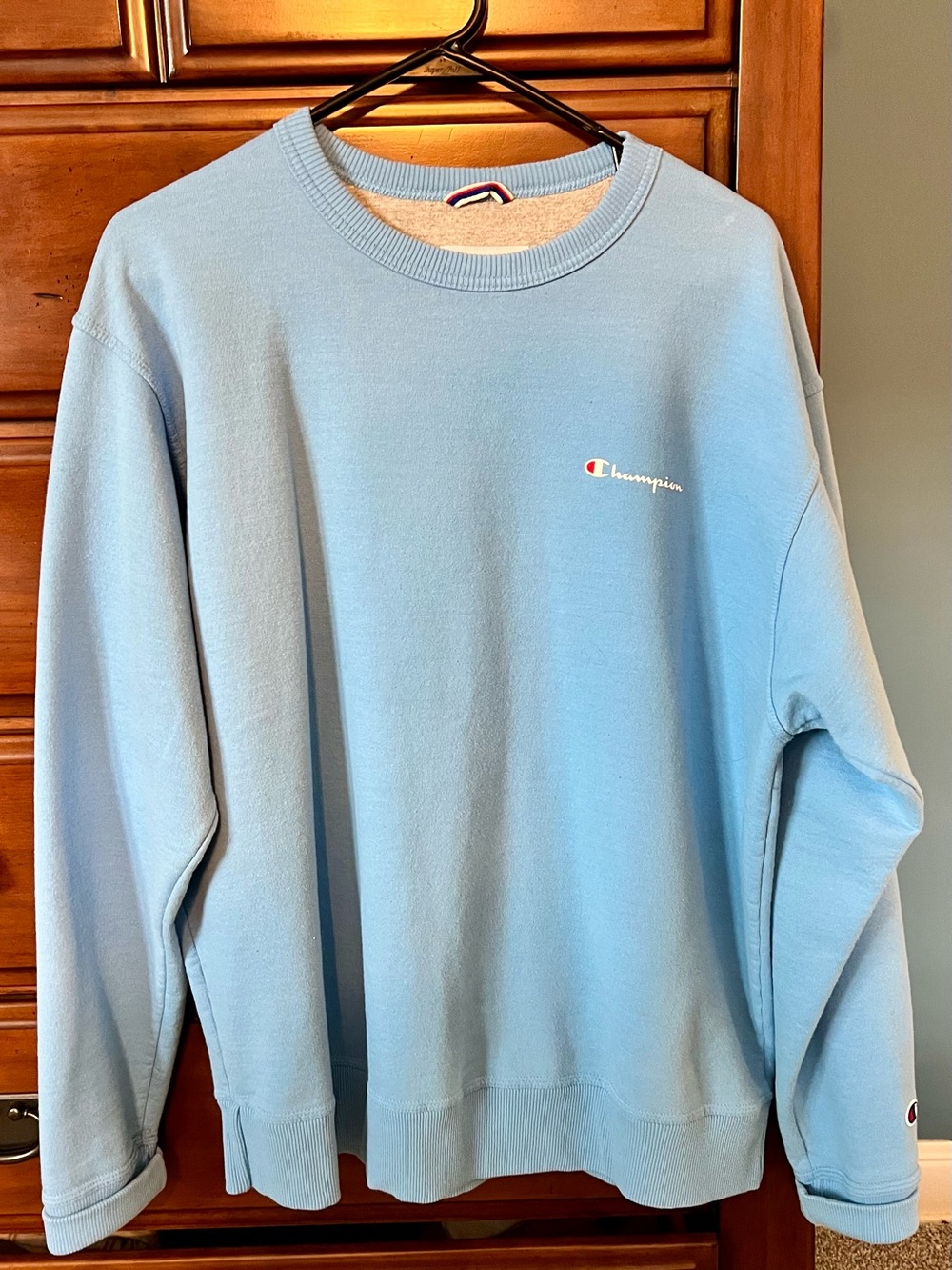 Champion Crewneck Sweatshirt - Light Blue Sz L